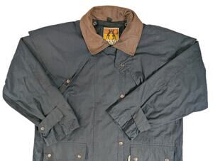 Kakadu Traders Australia Duster Blue Cotton Oilskin Work Chore Coat Mens Medium